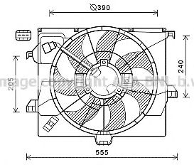 AVA QUALITY COOLING hy7542 -  Вентилятор, охлаждение двигателя